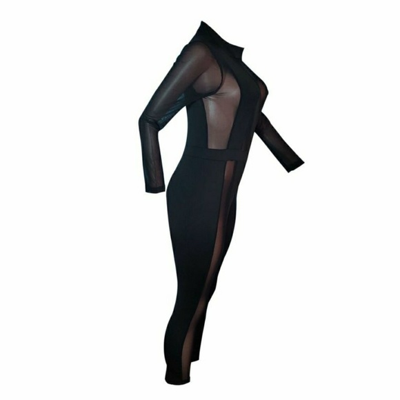 Sexy 1 pc Partial See through Catsuit😸 - Picture 3 of 4